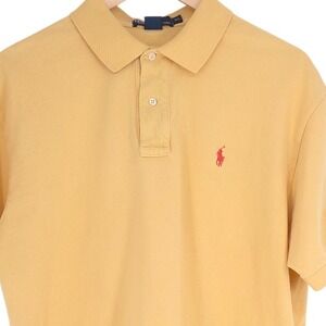 Polo Ralph Lauren Polo Shirt Mens XL Yellow Short Sleeve 100% Cotton Vintage